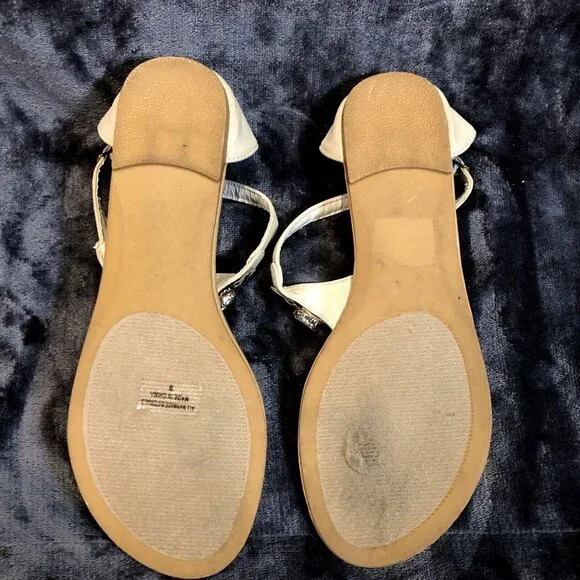 Sandals Woman's Krystal Blue Suede Shoes Women’s Size 9 - Picture 2 of 4